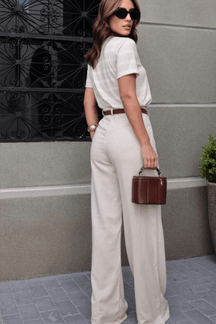 Calça Pantalona de Linho Serenna