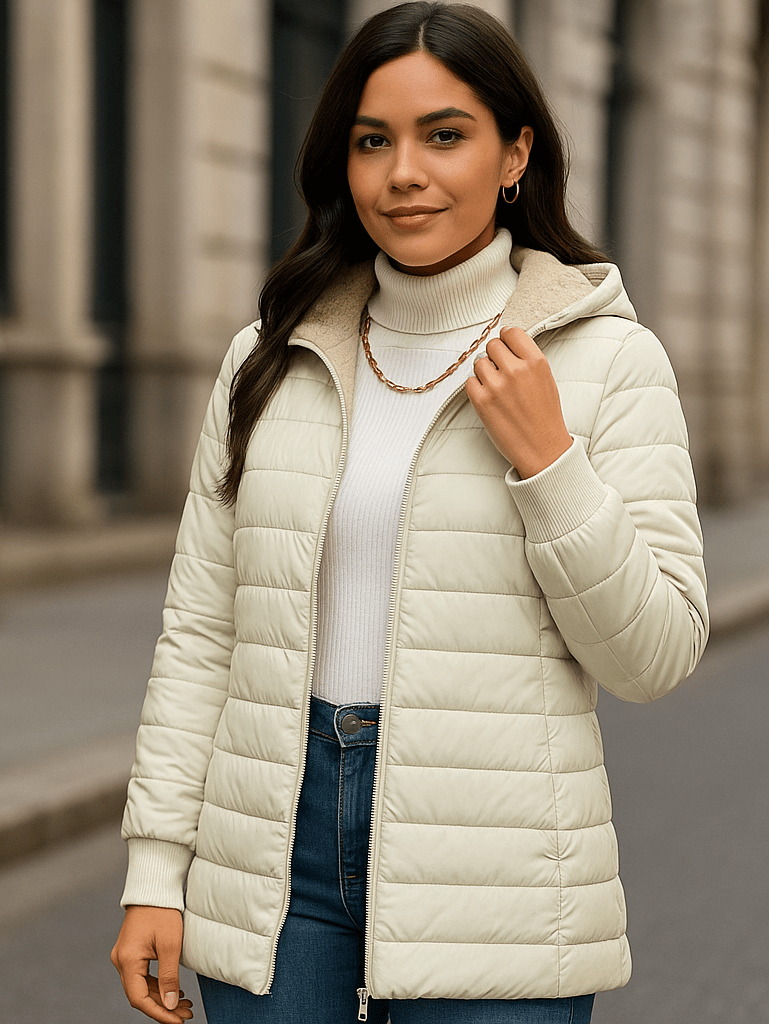 Casaco Feminino Acolchoado Bege