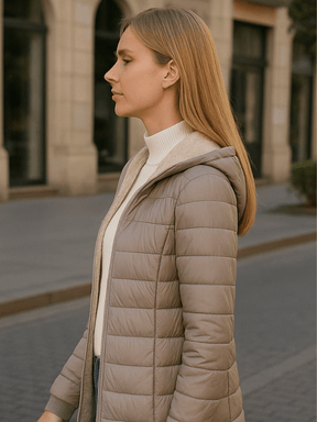 Casaco Feminino Acolchoado Cinza