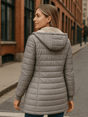 Casaco Feminino Acolchoado Cinza