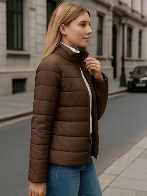 Casaco Feminino Gola Alta com Zíper