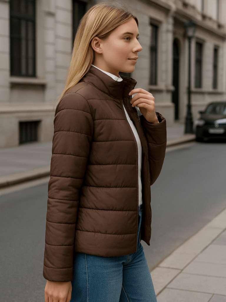 Casaco Feminino Gola Alta com Zíper
