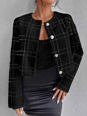 Casaco Feminino Preto Xadrez