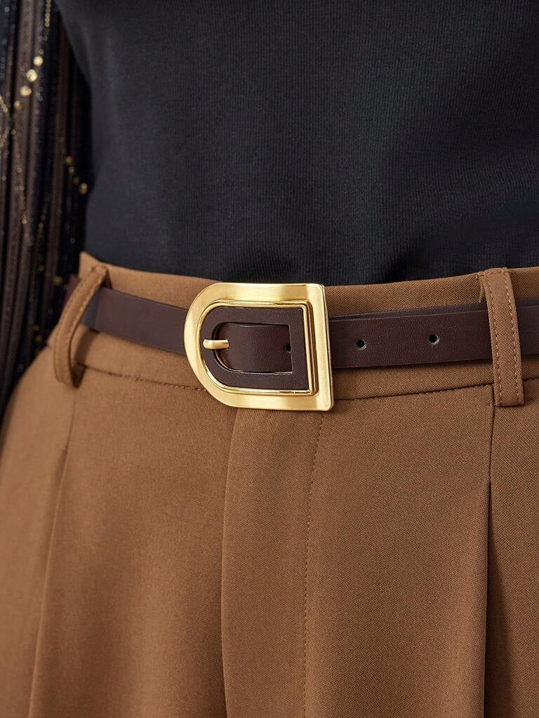 Cinto Feminino de Couro Genuíno Café Vicenza