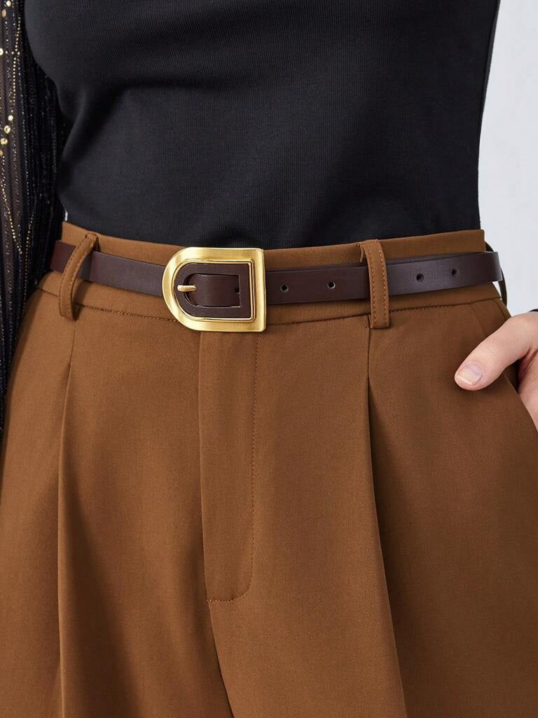 Cinto Feminino de Couro Genuíno Café Vicenza