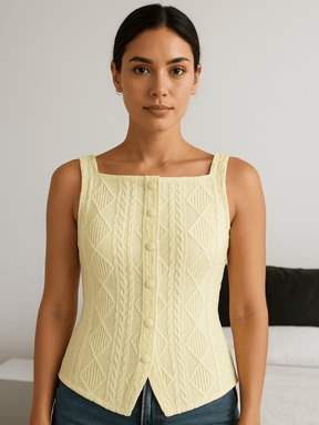 Colete Manoela Slim Fit Amarelo