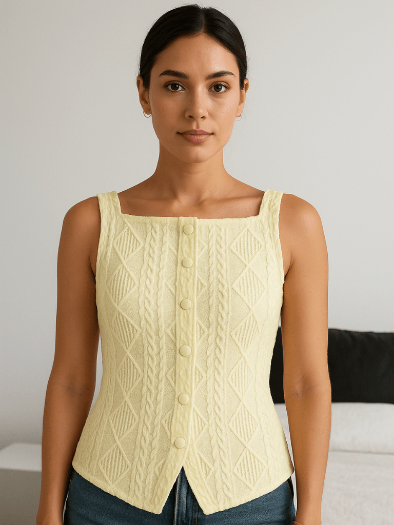 Colete Manoela Slim Fit Amarelo