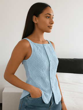 Colete Manoela Slim Fit Azul