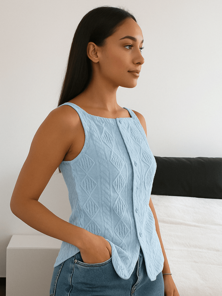 Colete Manoela Slim Fit Azul