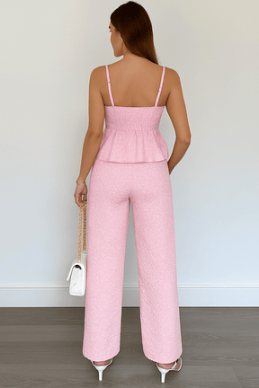 Conjunto Aurora Calça Pantalona e Blusa Rose