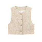 Conjunto Feminino 2 Peças com Cinto Cáqui Claro