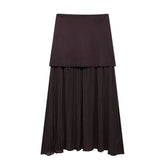 Conjunto Feminino Blusa e Saia Decote em V Cintura Alta Rute