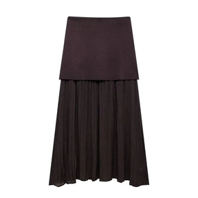 Conjunto Feminino Blusa e Saia Decote em V Cintura Alta Rute
