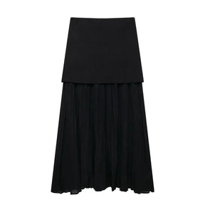 Conjunto Feminino Blusa e Saia Decote em V Cintura Alta Rute