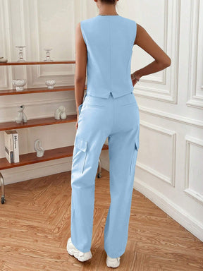 Conjunto Feminino Elegante Azul Lua