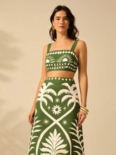 Conjunto Feminino Estampa Tropical Verde Zurique