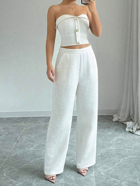 Conjunto Feminino Linho Branco Antonella
