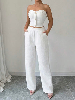 Conjunto Feminino Linho Branco Antonella
