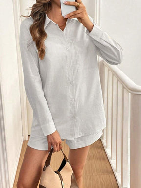 Conjunto Feminino Short e Blusa 100% Algodão Jasmine Branco