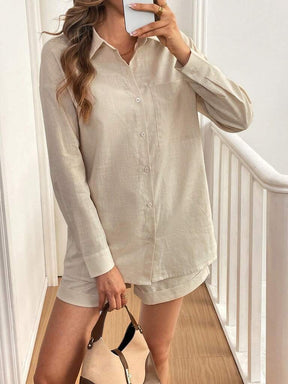 Conjunto Feminino Short e Blusa 100% Algodão Jasmine Damasco