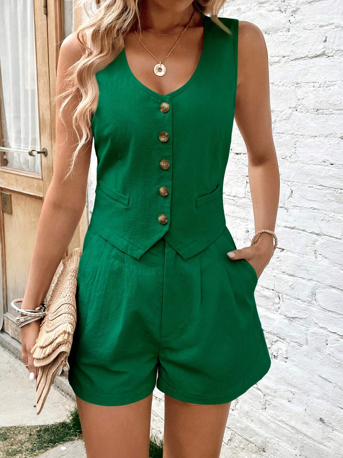 Conjunto Feminino Short e Colete
