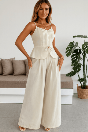 Conjunto Renata Calça pantalona e Blusa Branco