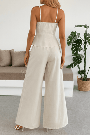 Conjunto Renata Calça pantalona e Blusa Branco