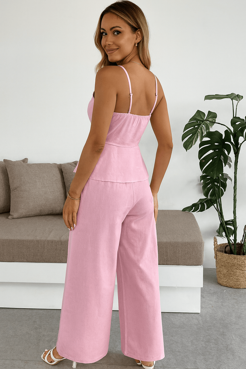 Conjunto Renata Calça pantalona e Blusa Rose