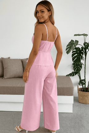 Conjunto Renata Calça pantalona e Blusa Rose