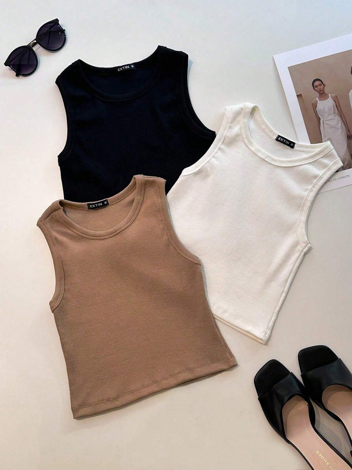 Cropped Feminino 3 Regatas Básicas