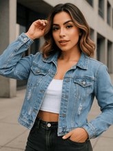Jaqueta Feminina Jeans Lavagem Clara Lorys