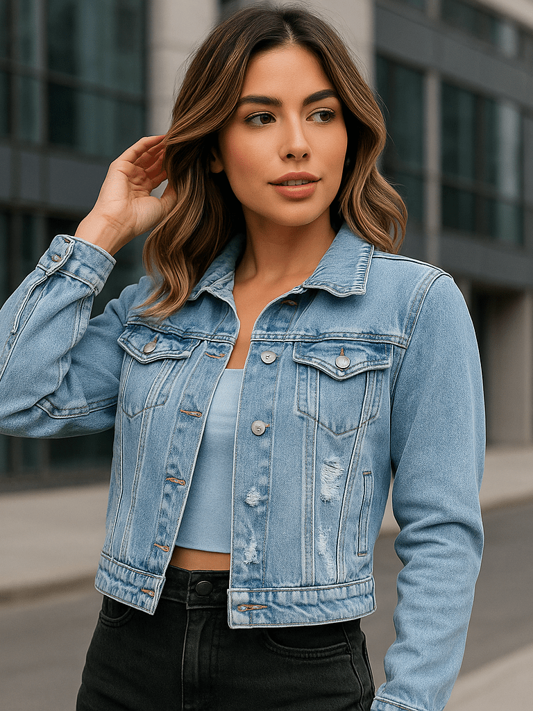 Jaqueta Feminina Jeans Lavagem Clara Lorys