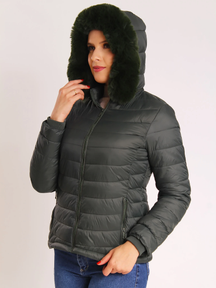 Jaqueta Feminina Puffer Com Forro Pelúcida