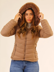 Jaqueta Feminina Puffer Com Forro Pelúcida