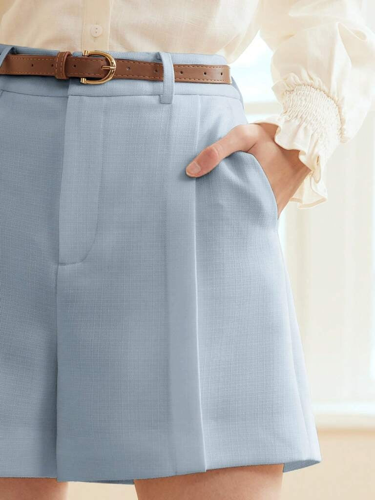Short Feminino Azul Bebê Biella