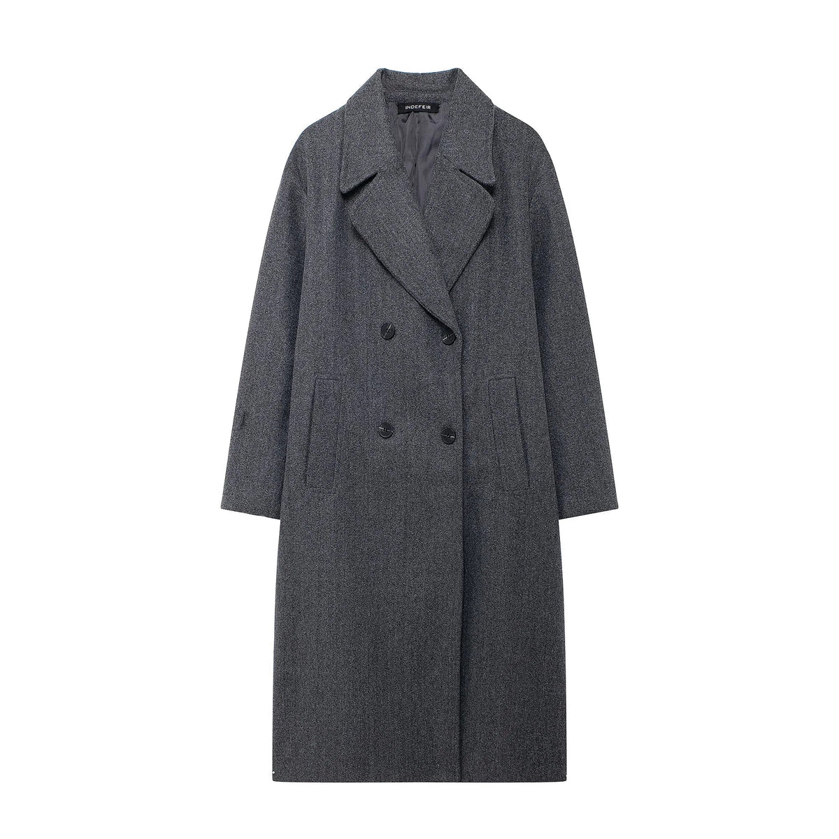 Sobretudo Feminino Duplo Breasted Manga Longa Kamille
