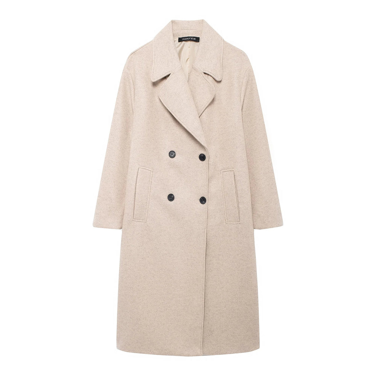 Sobretudo Feminino Duplo Breasted Manga Longa Kamille