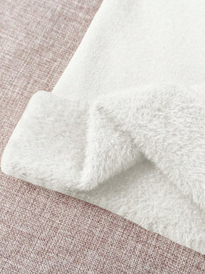 Suéter Feminino Tricot Gola Alta De Veludo Branca