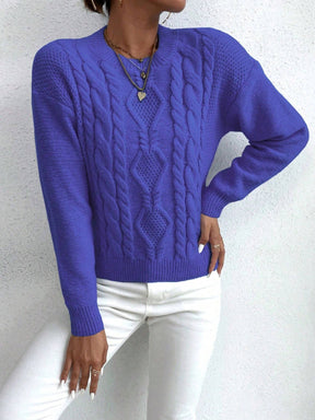 Suéter Feminino Tricot Para Inverno Azul