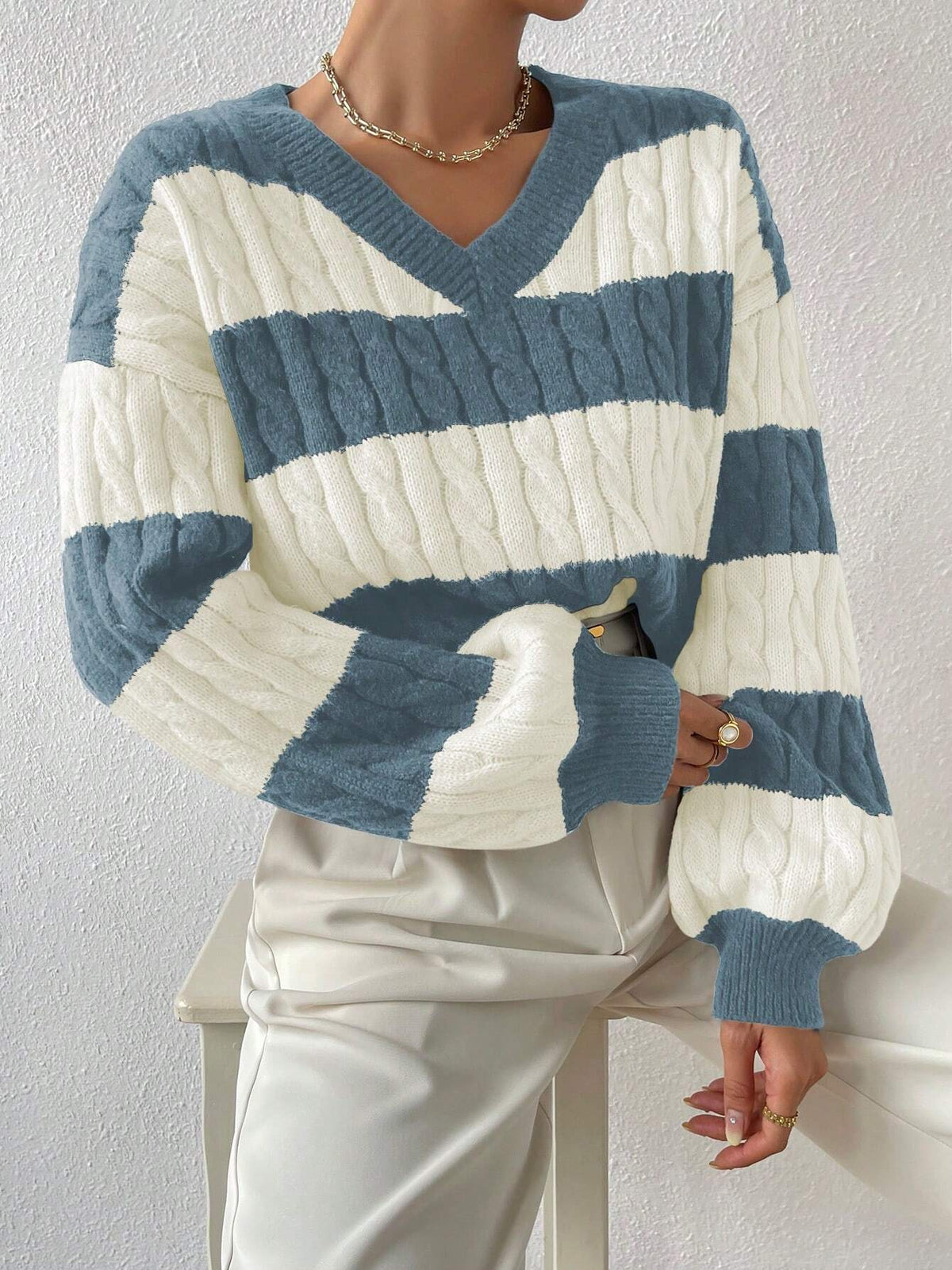 Suéter Feminino Tricot Para Inverno Branco