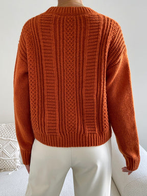 Suéter Feminino Tricot Para Inverno Marrom