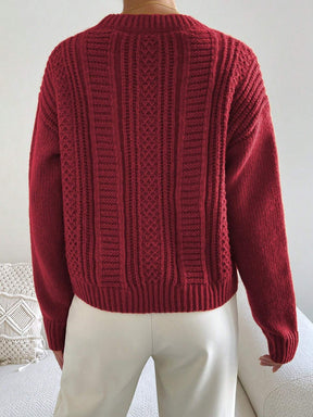 Suéter Feminino Tricot Para Inverno Vinho
