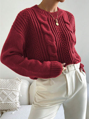 Suéter Feminino Tricot Para Inverno Vinho