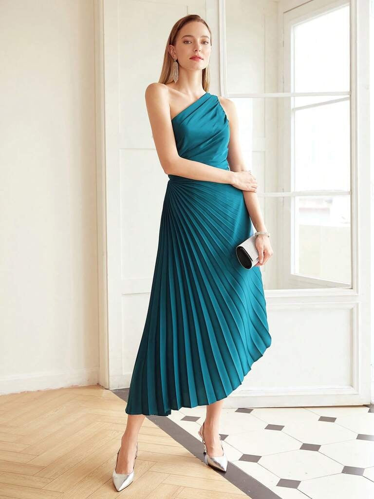 Vestido Arezzo Azul Petróleo