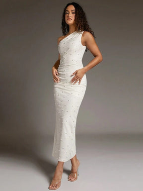 Vestido Branco Midi Com Fenda Lateral Luna