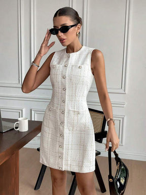 Vestido Curto Botões de Pérola Hellena