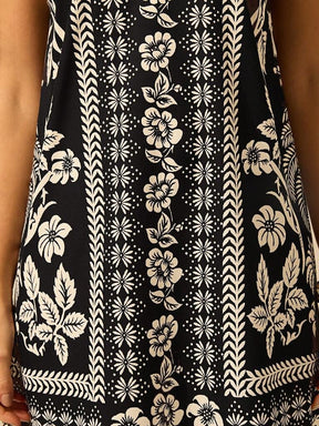 Vestido Curto Multicolorido Preto Vaduz