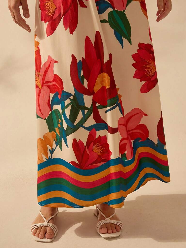 Vestido Estampa Floral Tropical Duce