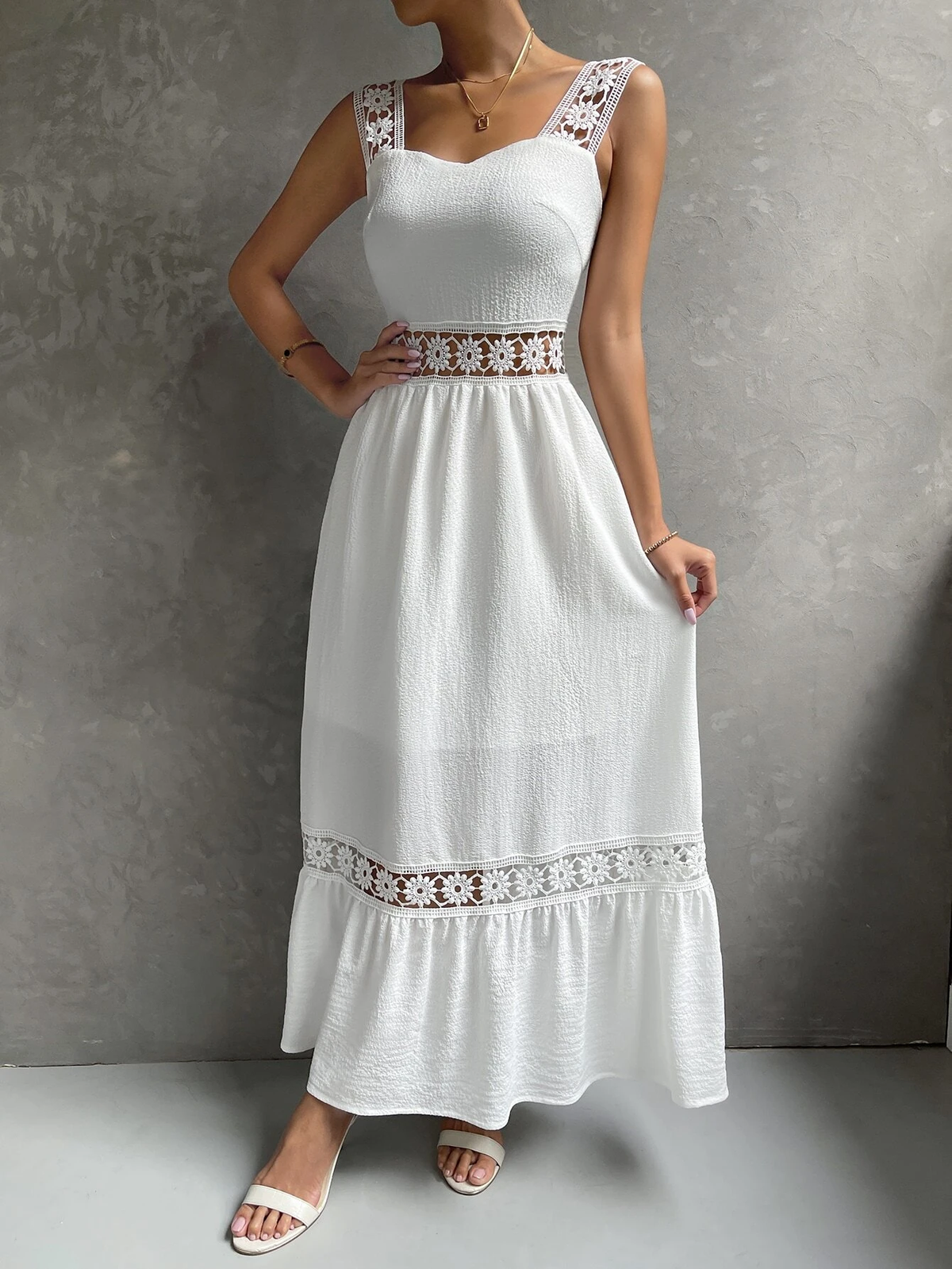 Vestido Longo Com Renda Júlia
