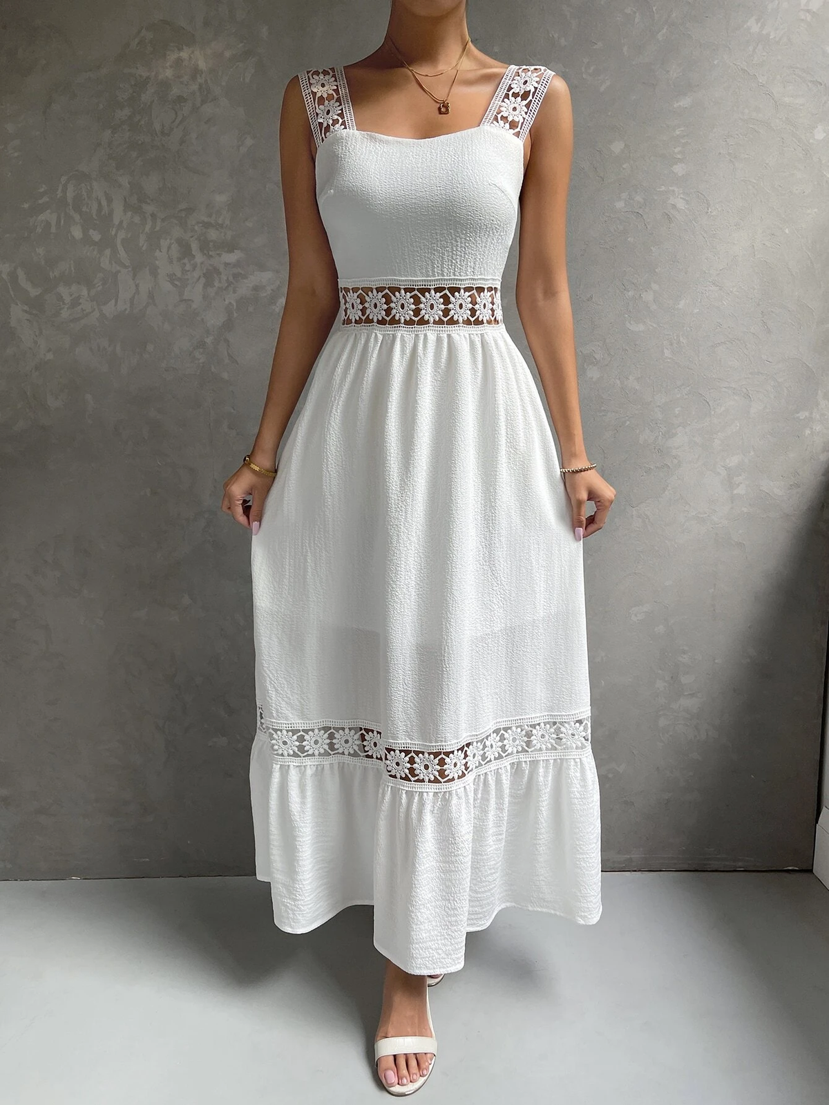 Vestido Longo Com Renda Júlia